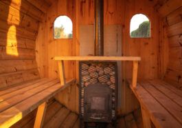 Saunaofen in Holzsauna